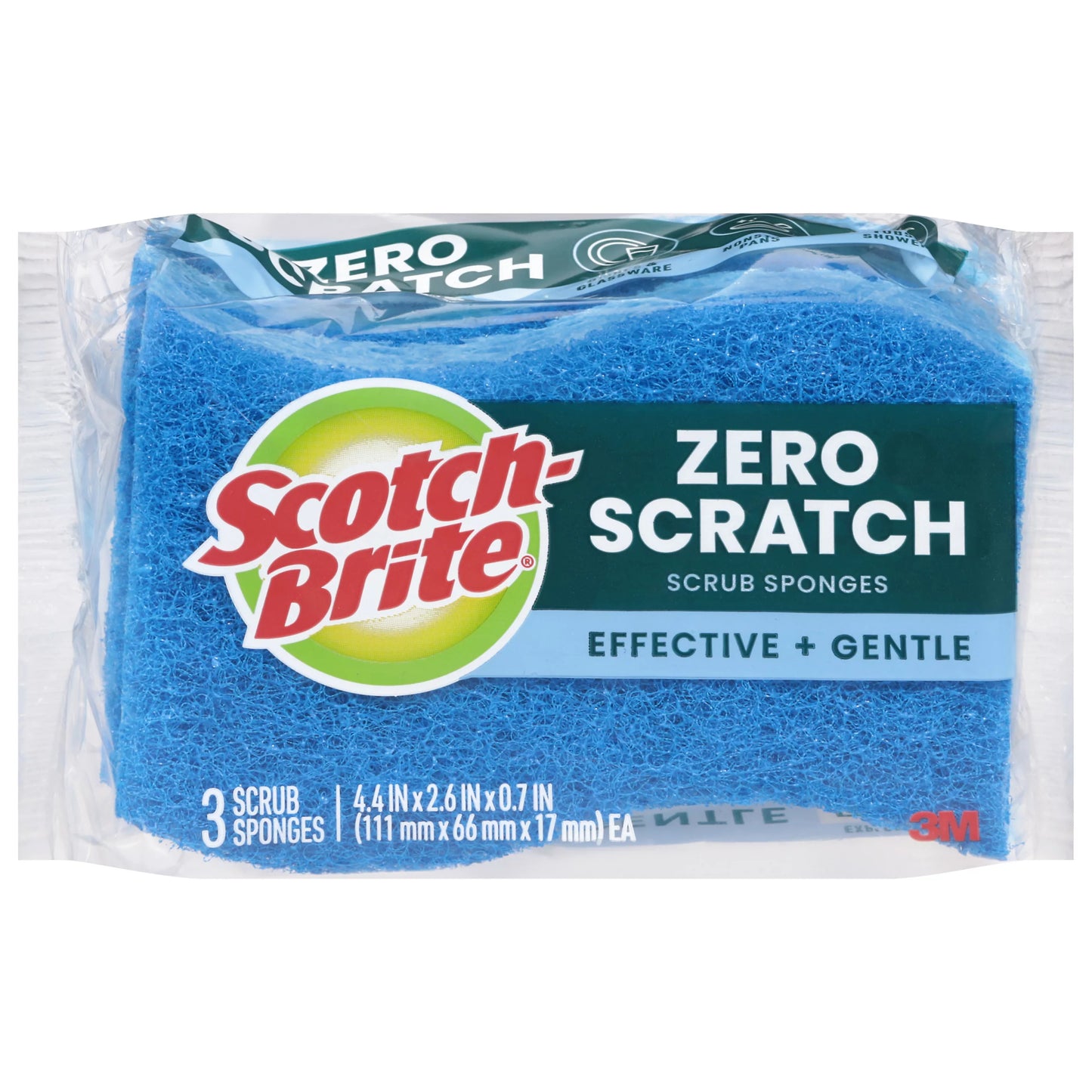 Scotch-Brite Zero Scratch Scrub Sponges 3 each