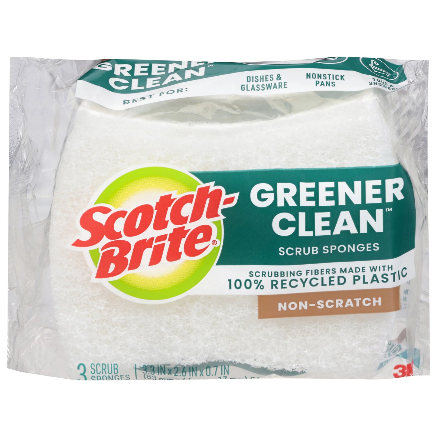 Scotch-Brite Greener Clean Non-Scratch Scrub Sponges 3 each