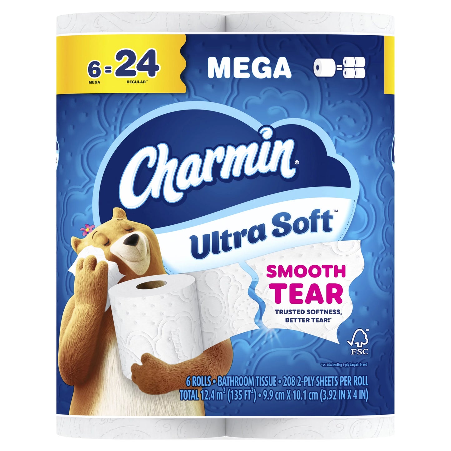 Charmin Ultra Soft Toilet Paper, Mega Rolls 135 sq. ft.