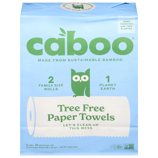 Caboo Paper Towels, Tree Free, Family Size 103 sq. ft.