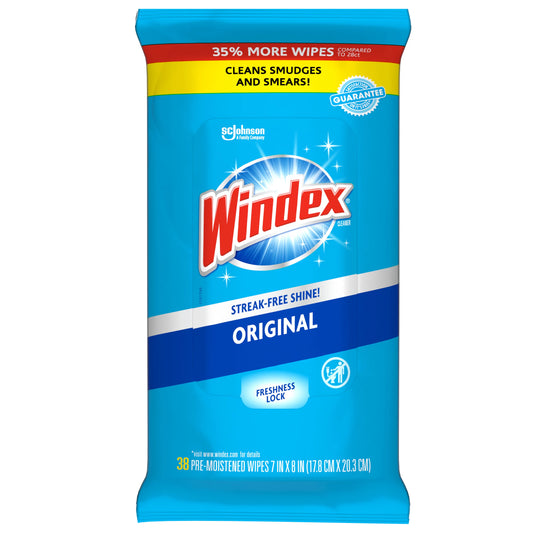 Windex Raid Original Wipes, Glass, Window, and Surface Pre-Moistened Cleaning Wipes, 38 Count 38 ct.
