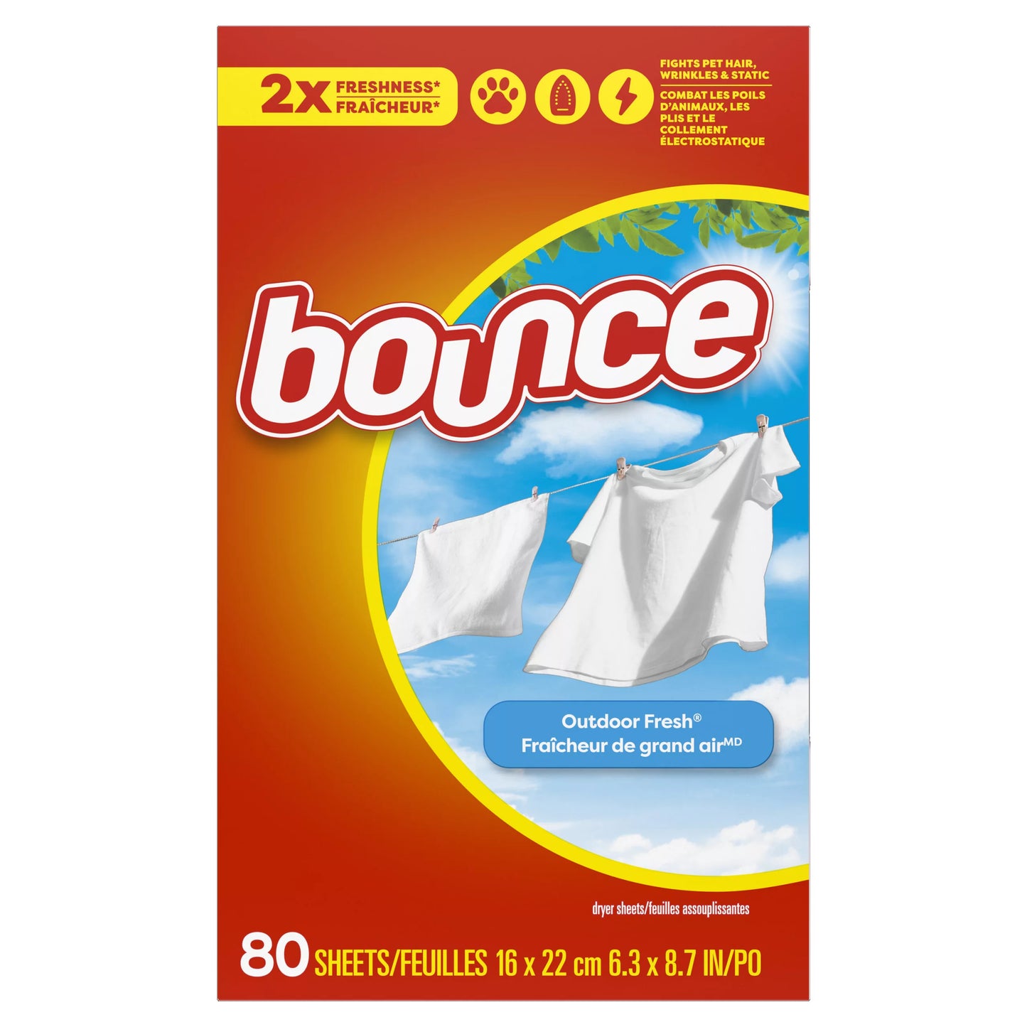 Bounce 4-in-1 Dryer Sheets, Outdoor Fresh Scent 80 ct.