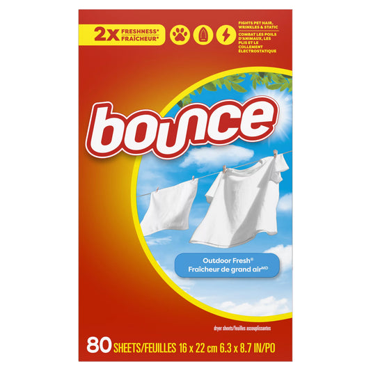 Bounce 4-in-1 Dryer Sheets, Outdoor Fresh Scent 80 ct.