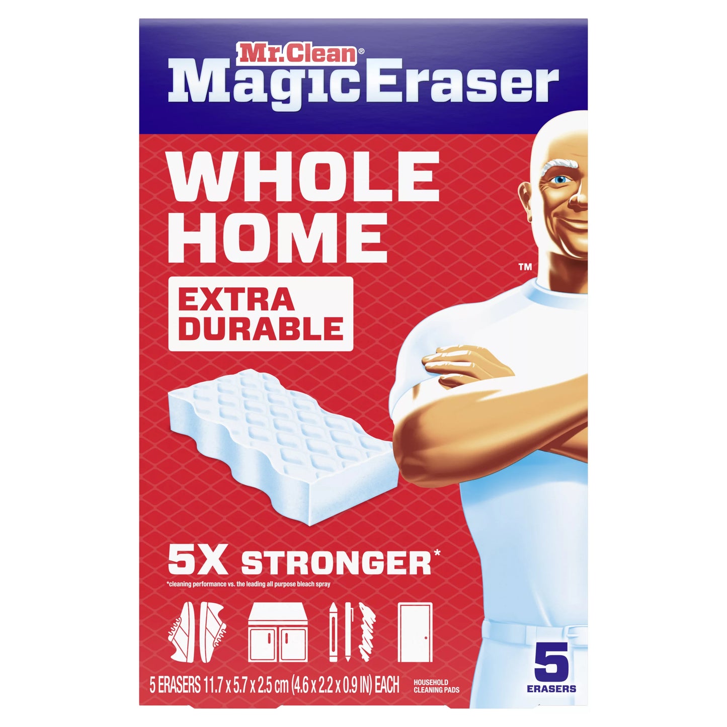 Mr. Clean Magic Eraser Sponge, Cleaner, Whole Home Extra Durable 5 ct.