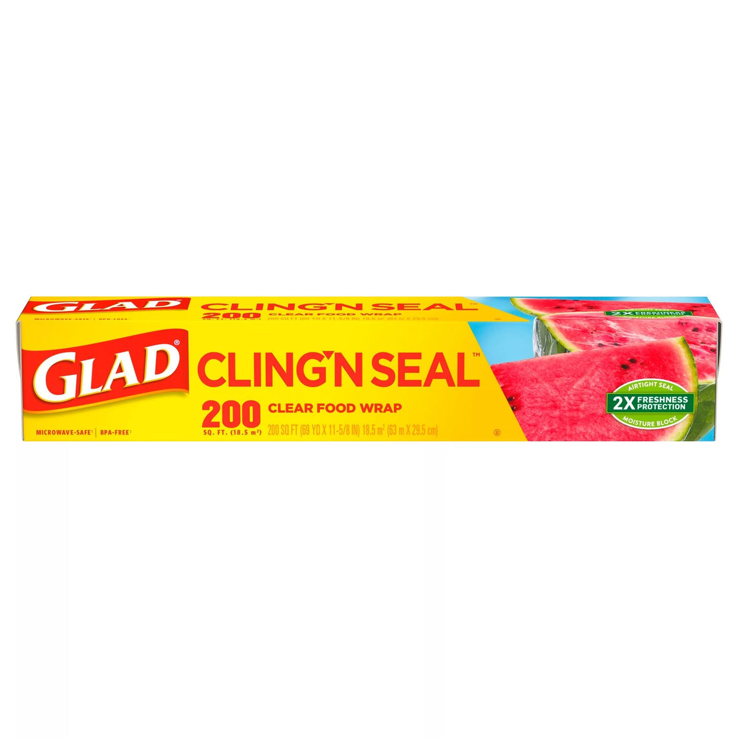 Glad Cling'n Seal Food Wrap, Clear 200 sq. ft.