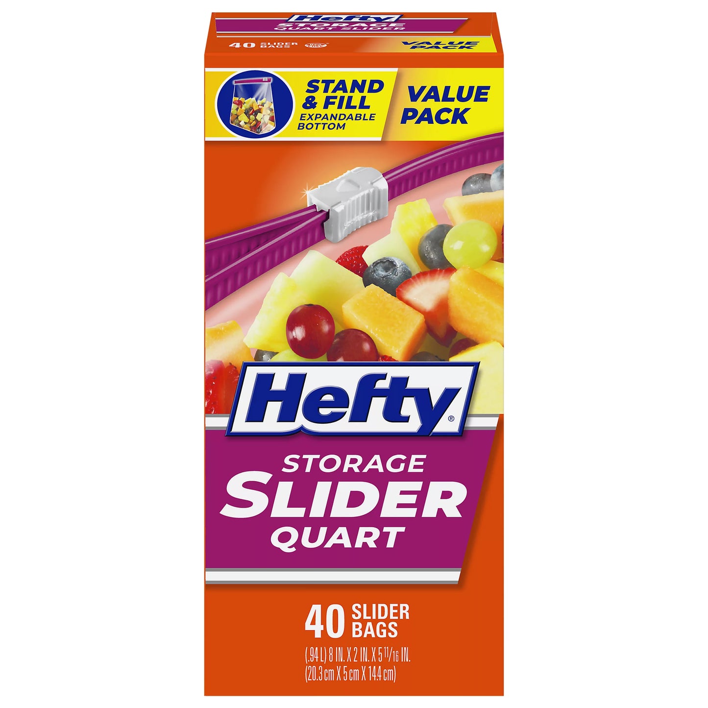 Hefty Storage Quart Slider Bags Value Pack 40 ct.