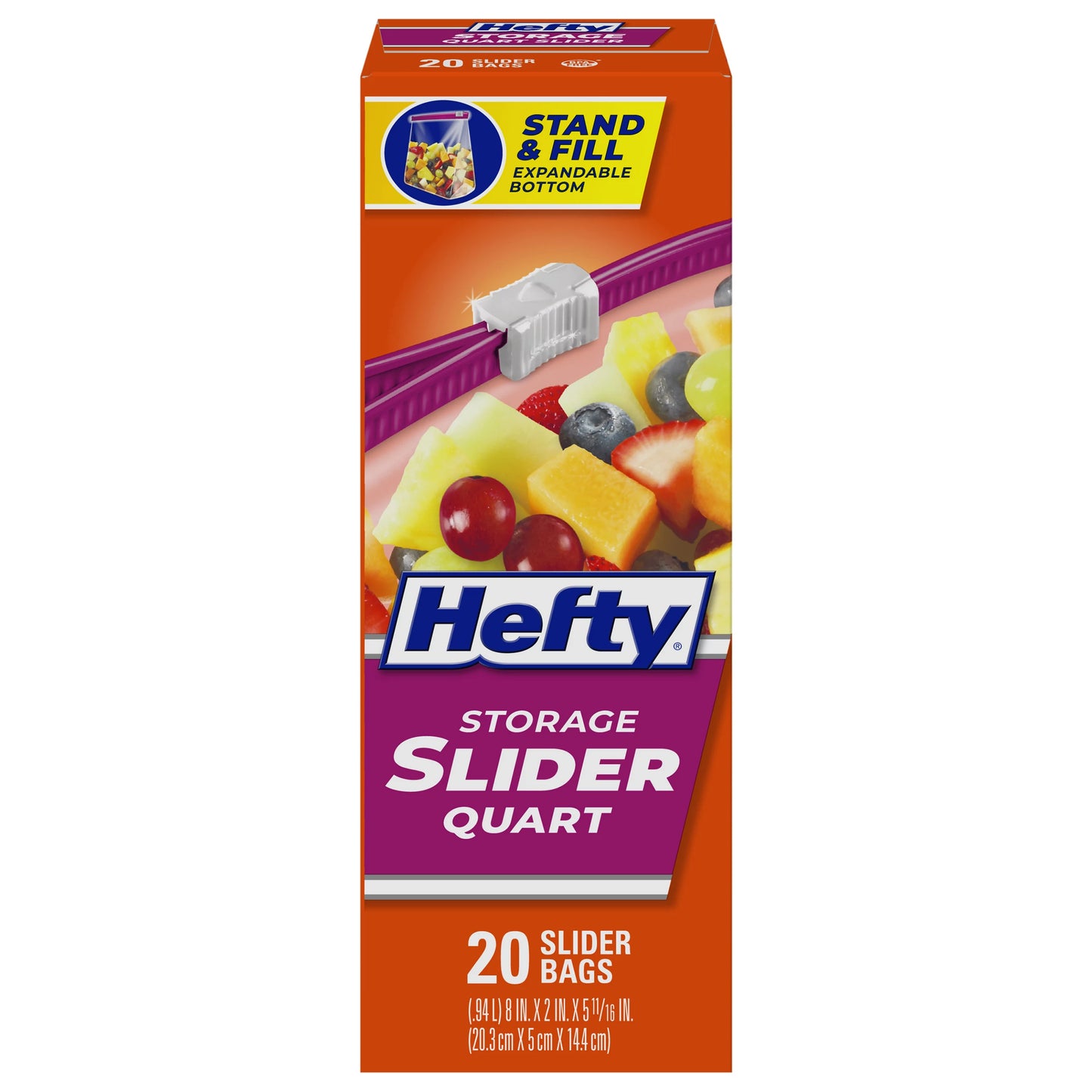Hefty Quart Storage Slider Bags 20 ct.