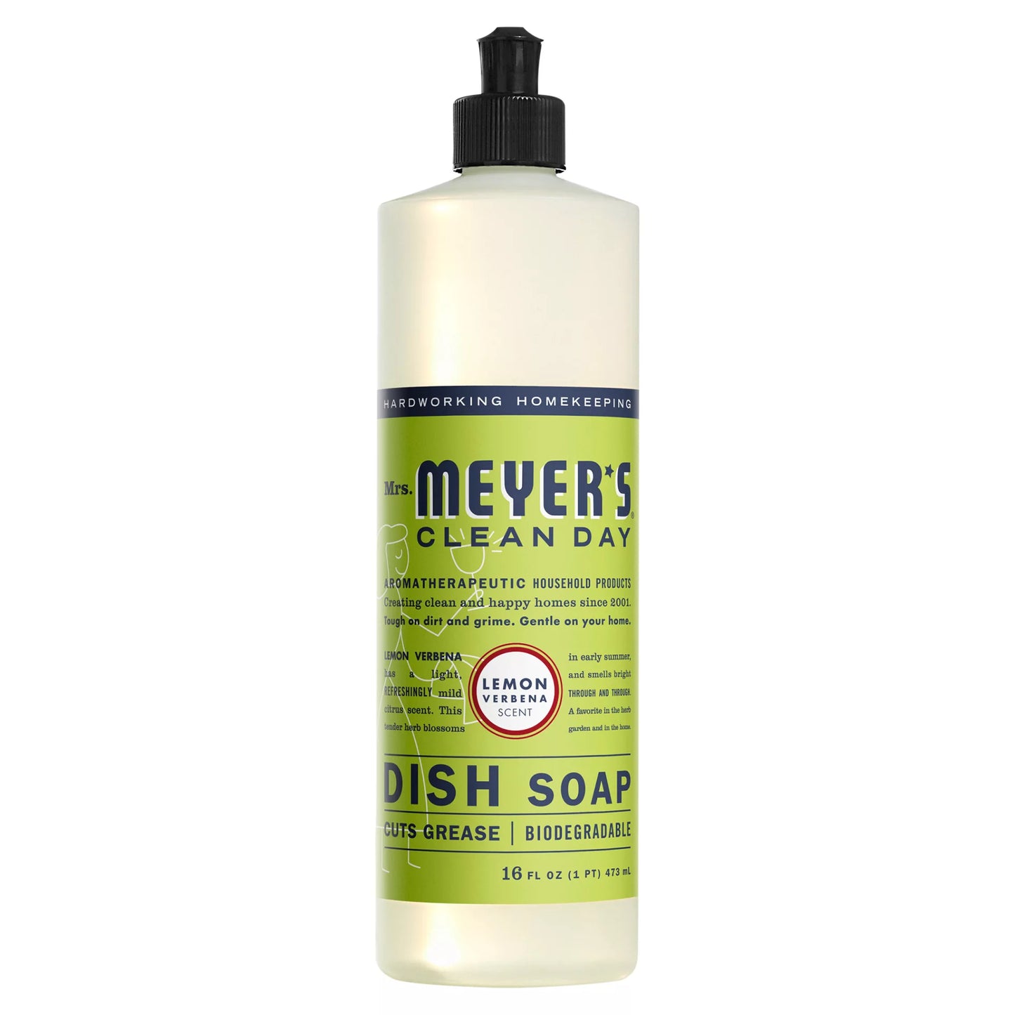 Mrs. Meyer's Clean Day Dish Soap, Lemon Verbena Scent 16 fl. oz.