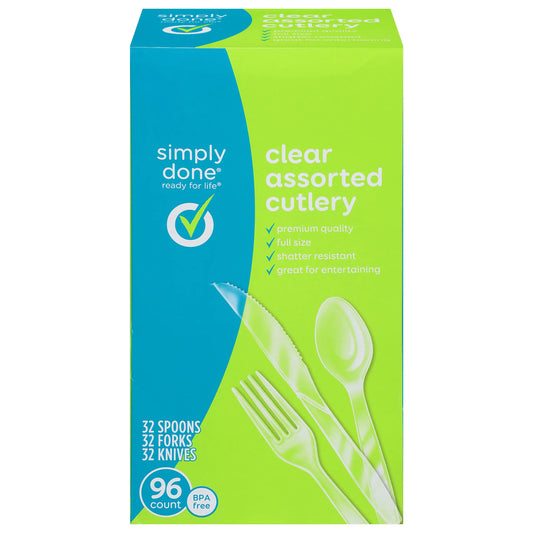 Simply Done Cutlery, Assorted, Clear 96 ct.