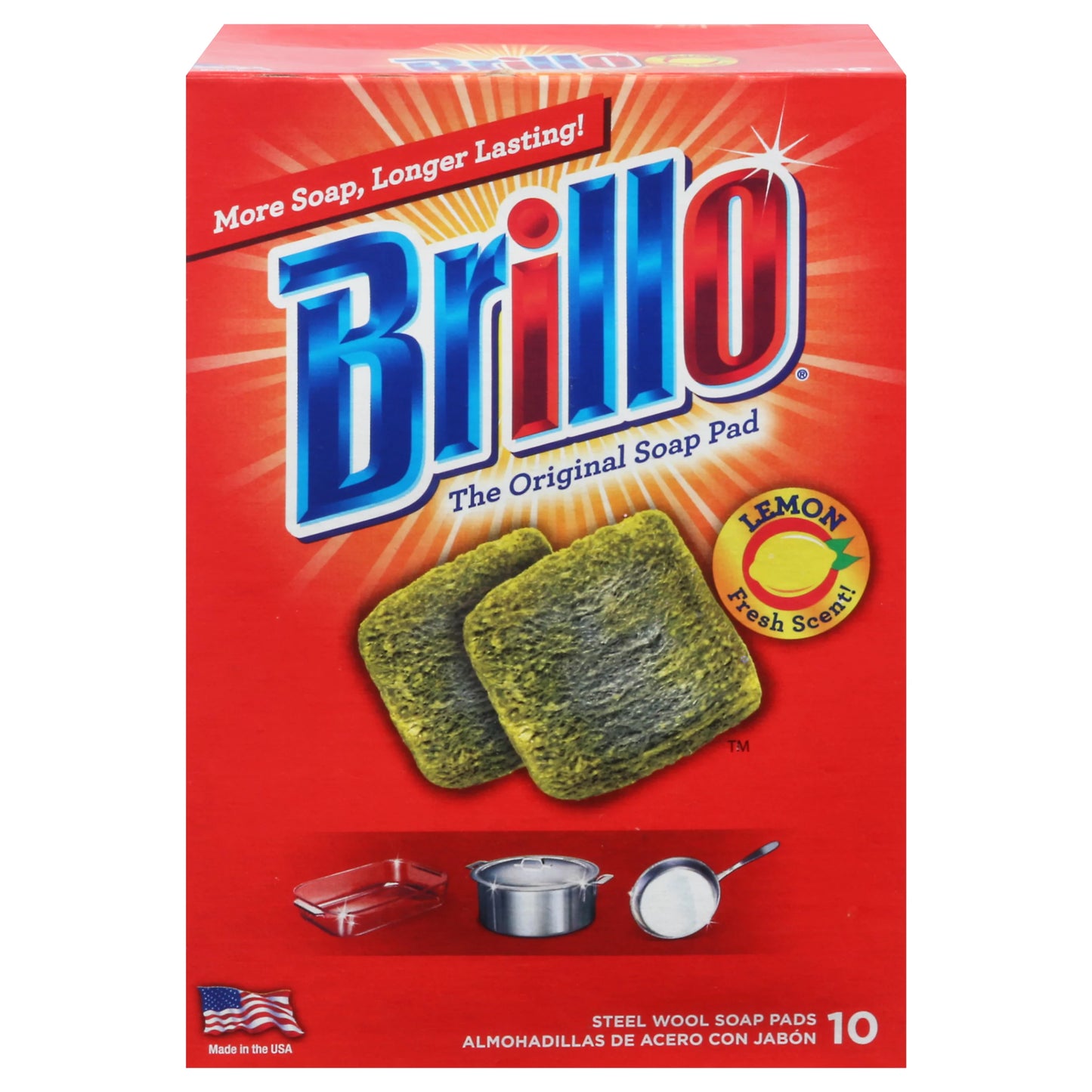 Brillo Soap Pads, Steel Wool, Lemon 10 ct.