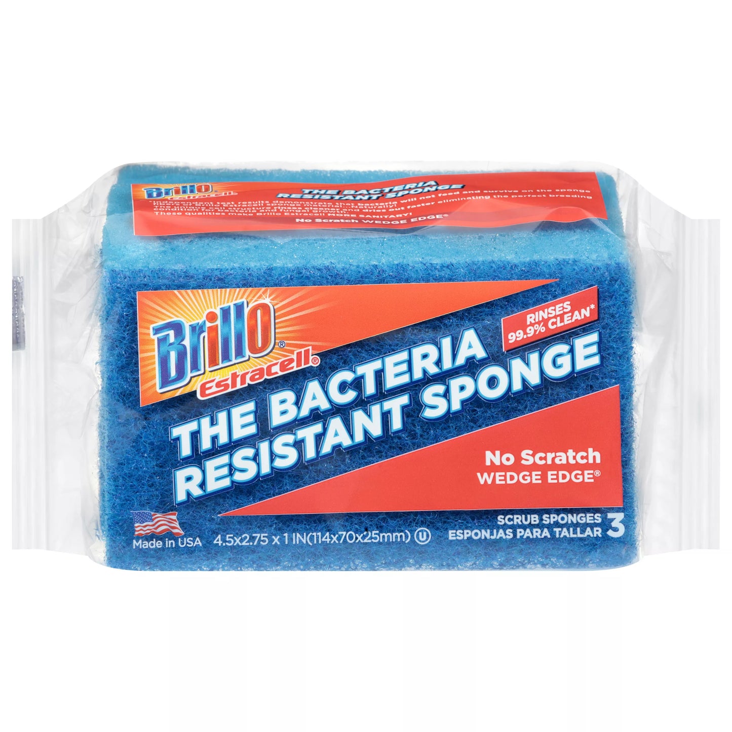 Brillo Estracell No Scratch Scrub Sponges 3 each