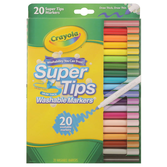 Crayola Markers, Washable, Super Tips 20 ct.