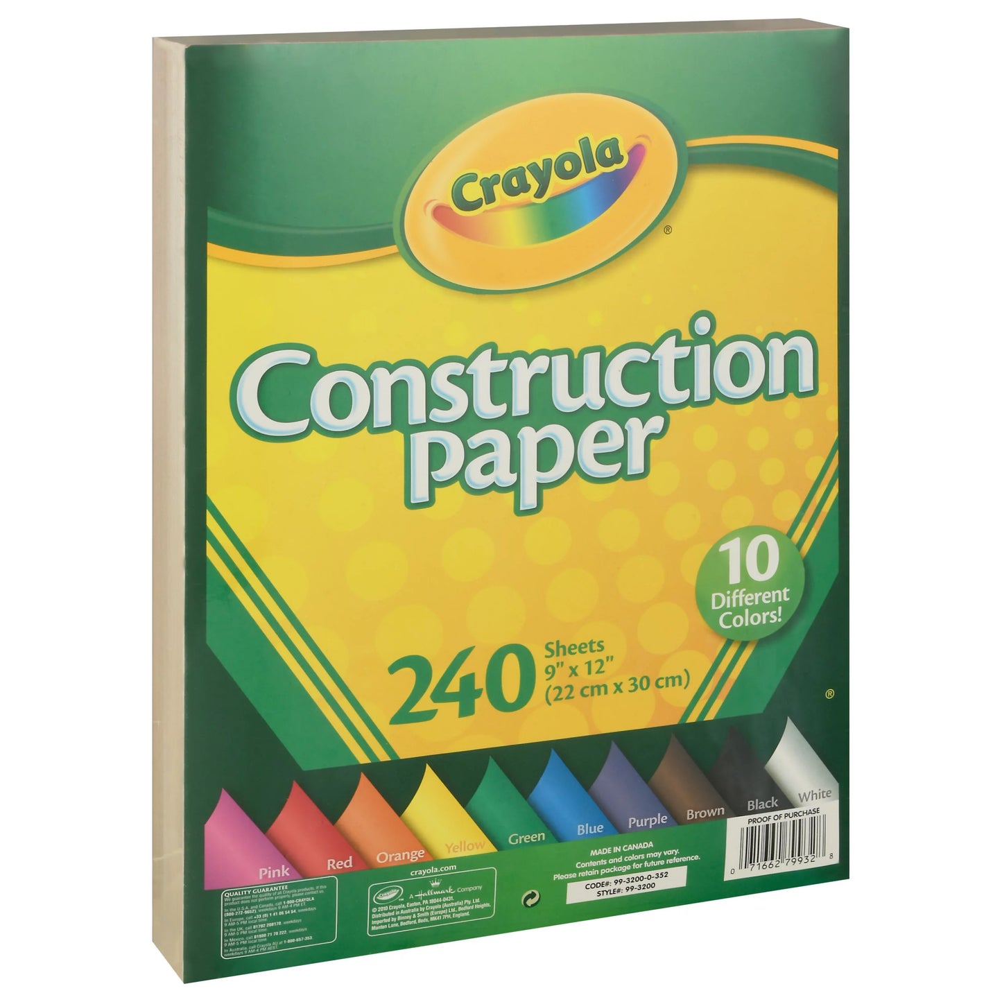 Crayola Construction Paper, 9 Inch x 12 Inch 240 ct.