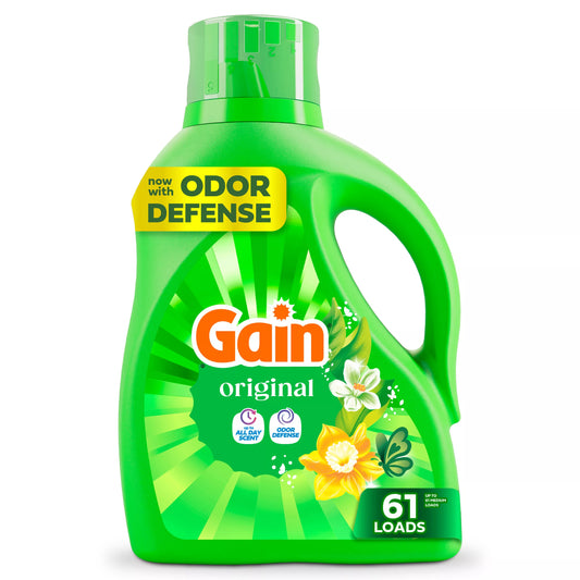 Gain Liquid Laundry Detergent, Now with Odor Defense, Original Scent 81 fl. oz.