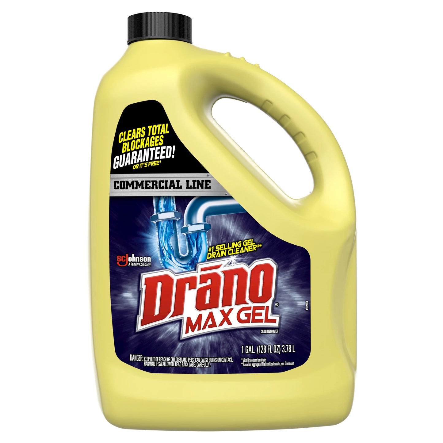 Drano Family Guard Max Gel Clog Remover, Commercial Strength Drain Cleaning Treatment, 128 oz 128 fl. oz.