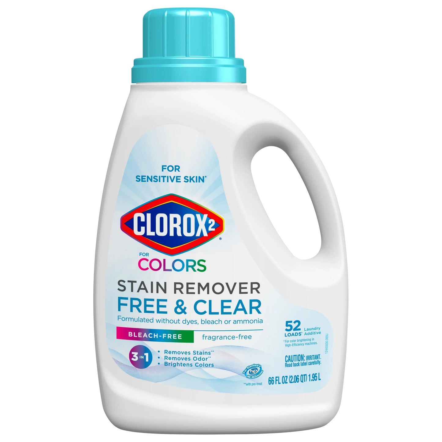 Clorox 2 Laundry Additive, Stain Remover, for Colors, Free & Clear, 3 in 1 66 fl. oz.