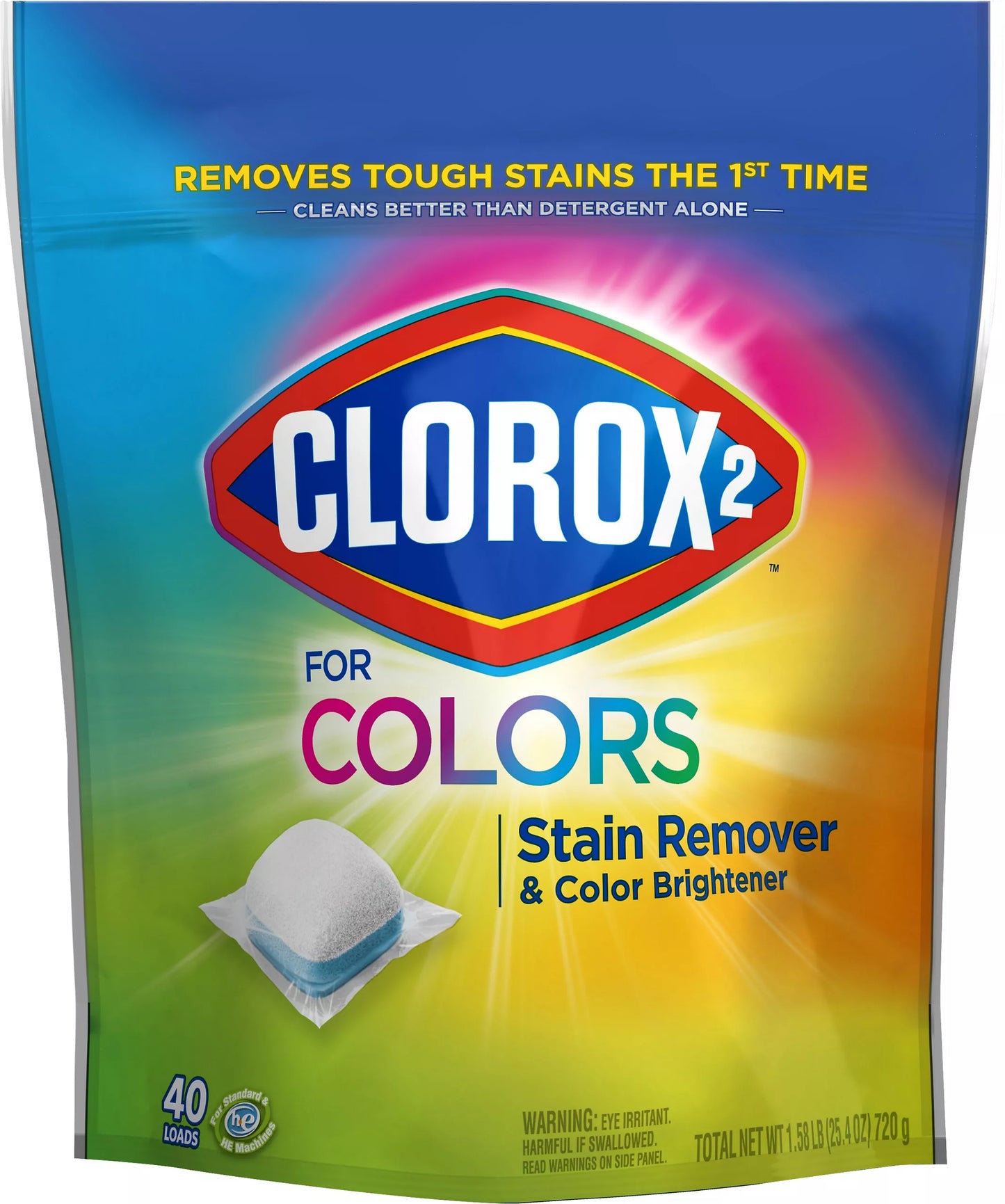 Clorox 2 Stain Remover & Color Brightener, for Colors 40 ct.