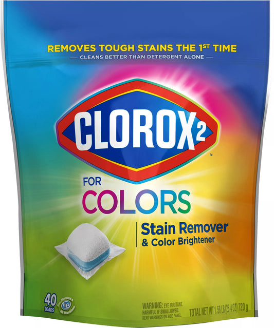 Clorox 2 Stain Remover & Color Brightener, for Colors 40 ct.