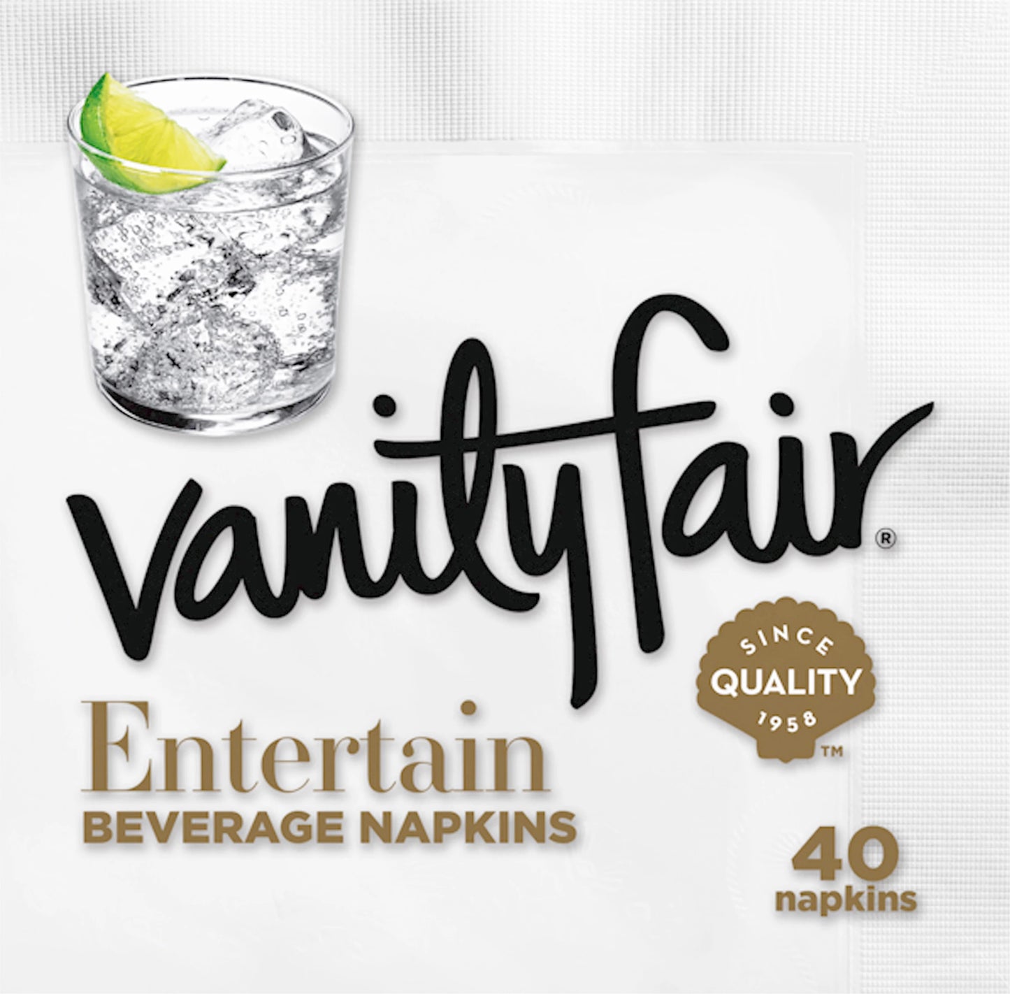 Vanity Fair Napkins, Beverage, Entertain, 2-Ply 40 ct.