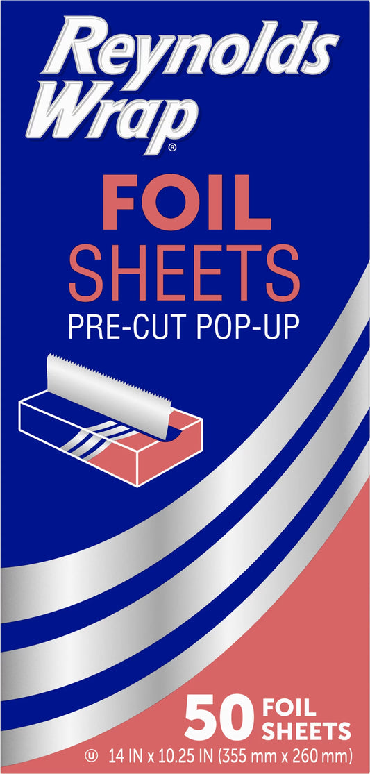 Reynolds Kitchens Foil Sheets, Pre-Cut Pop Up, 14 In x 10.25 In 50 ct.