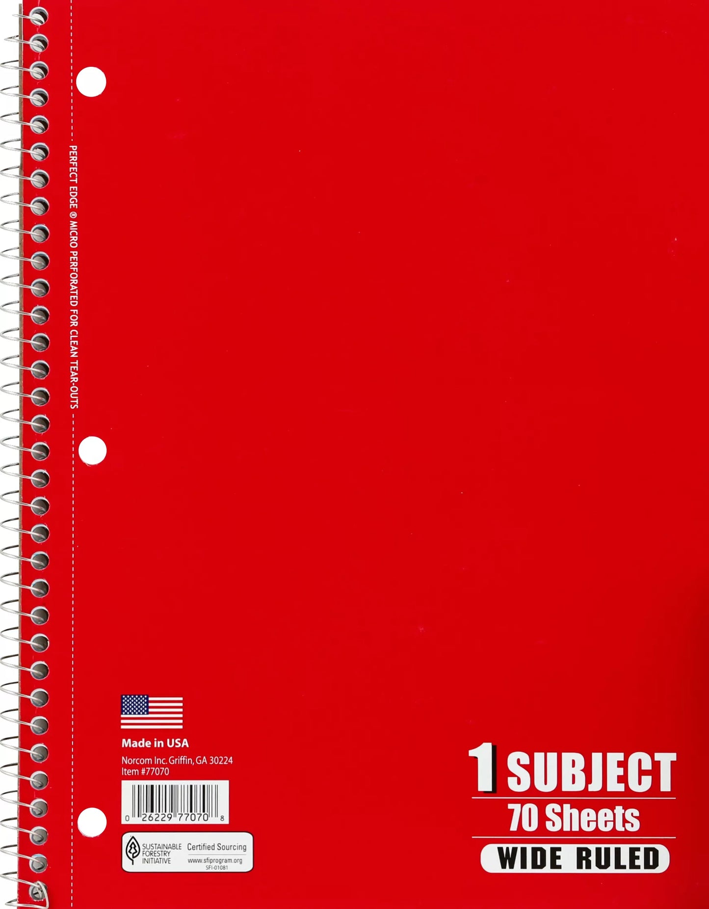Norcom Notebook, Wide Ruled, 70 Sheets 70 ct.
