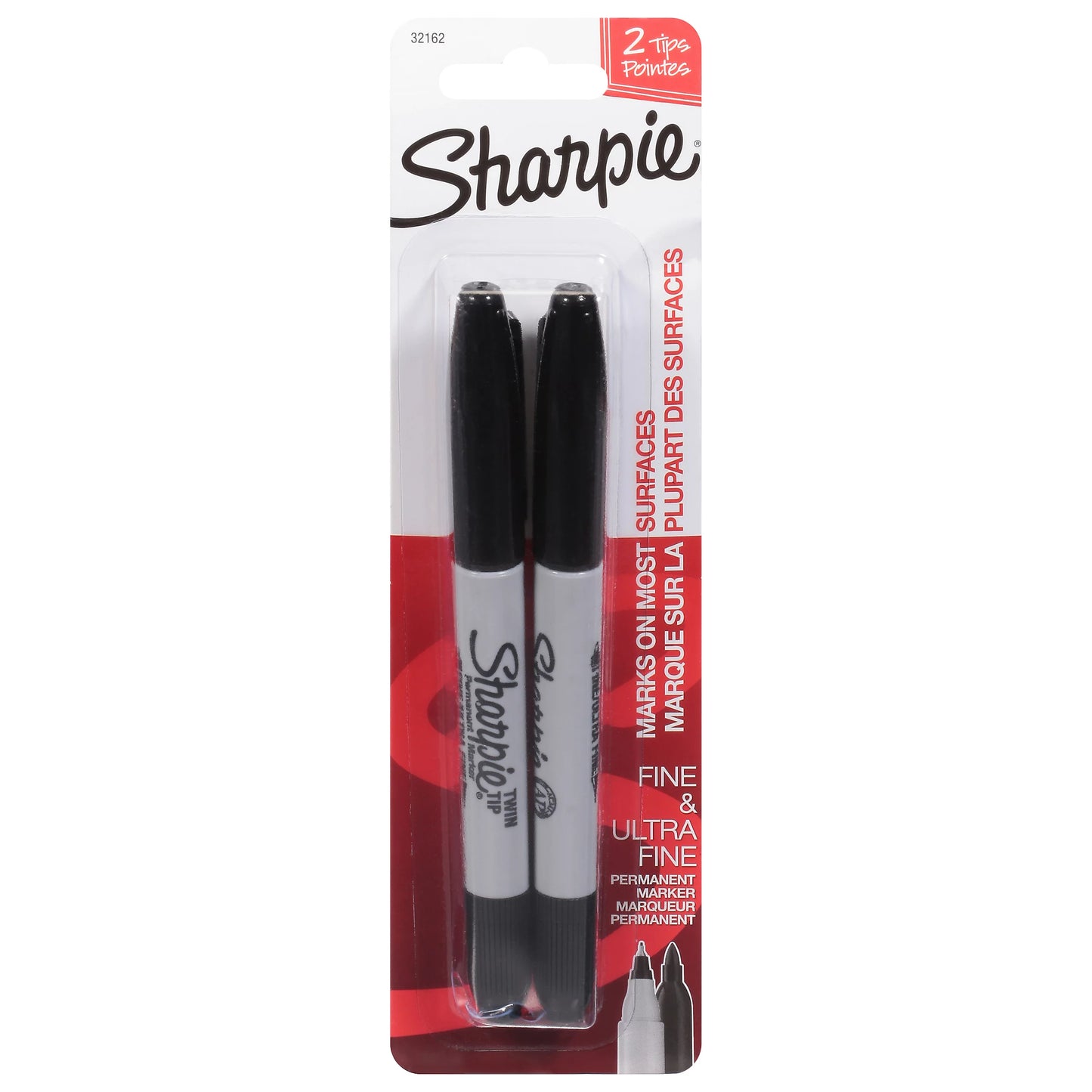 Sharpie Permanent Marker, Twin Tip, Fine & Ultra Fine 2 each