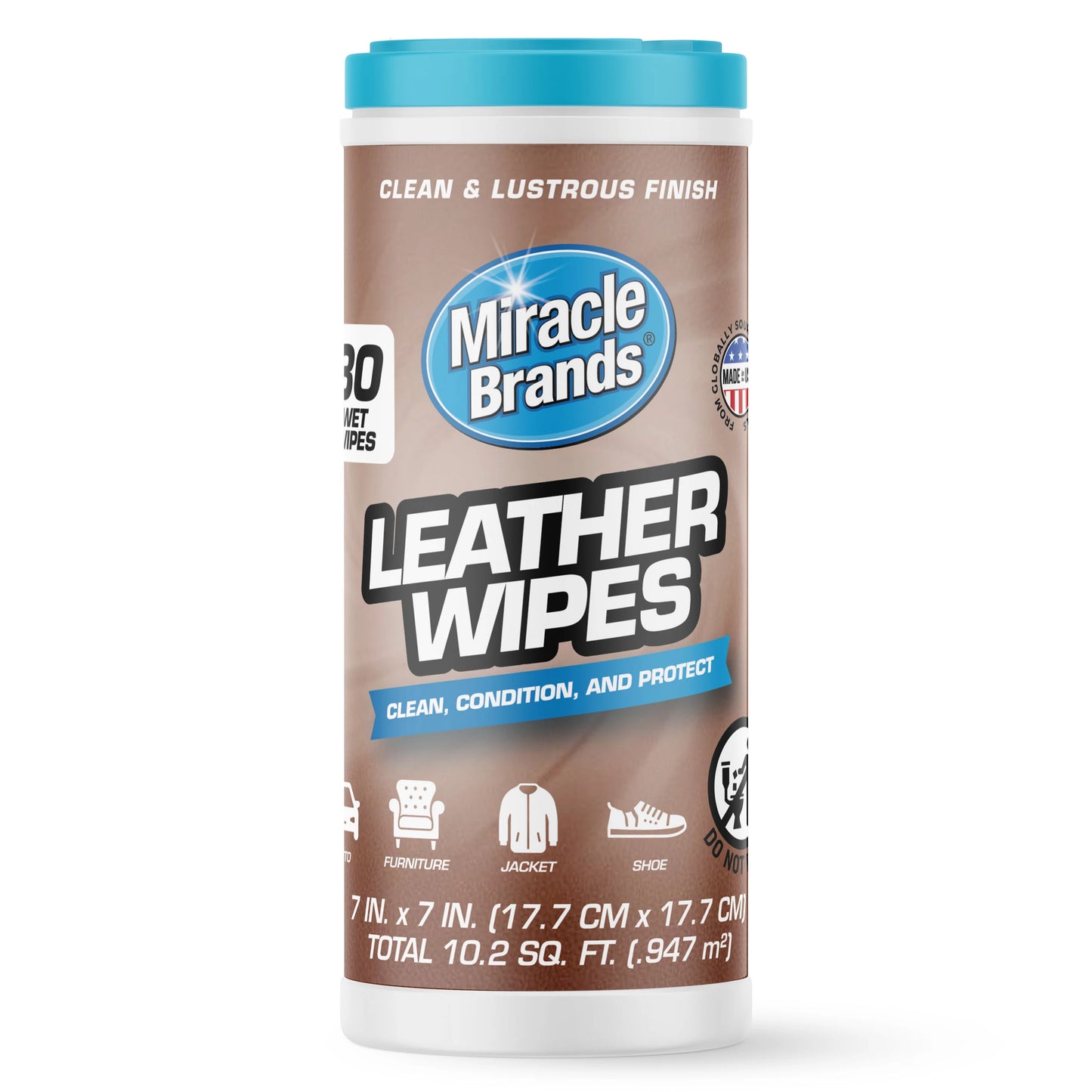 Miracle Brands Leather Wipes 30 ct.