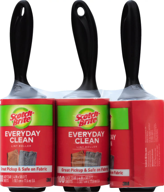 Scotch Brite Lint Rollers, Everyday Clean, Value Pack 3 each