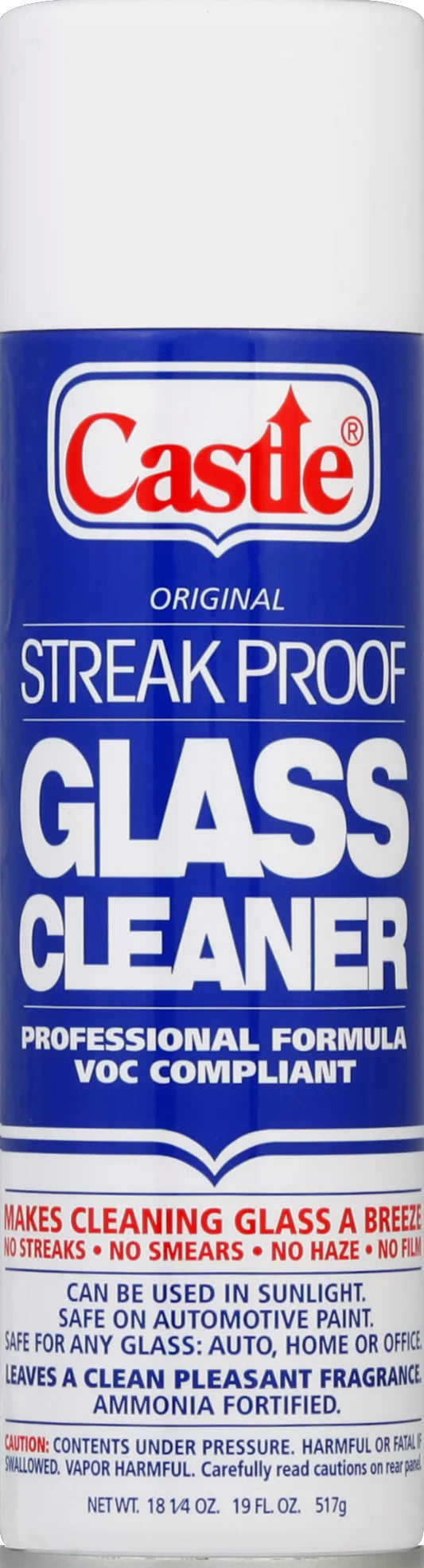 Castle Glass Cleaner, Streak Proof, Original 18.25 ounce