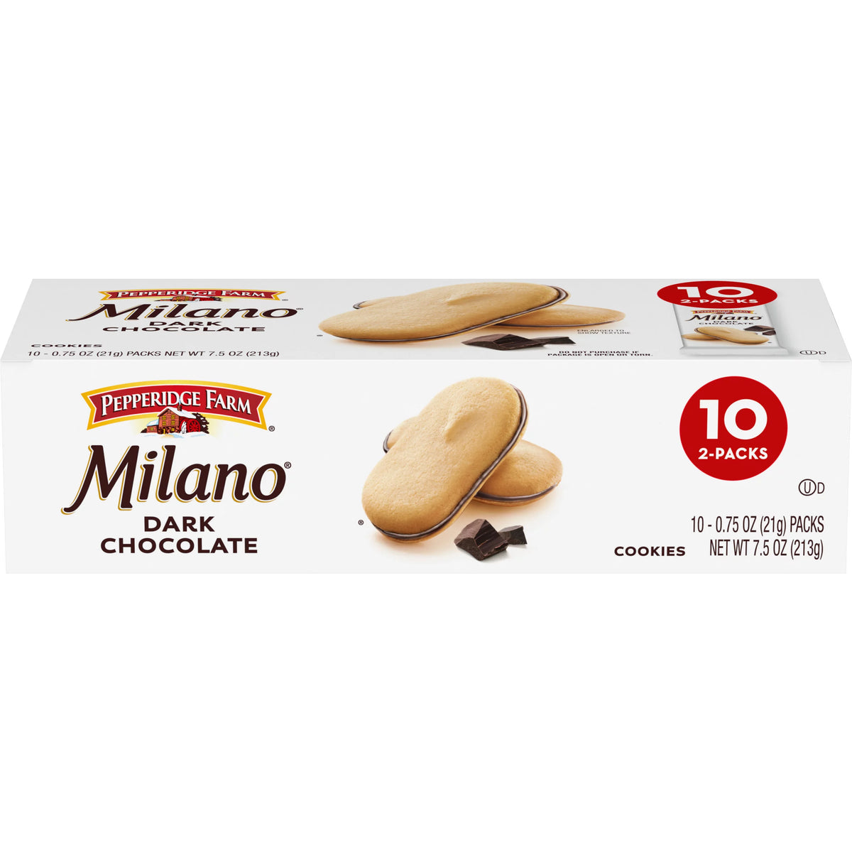 Pepperidge Farm Milano Dark Chocolate Cookies, 10 ct. package from Pepperidge Farm.