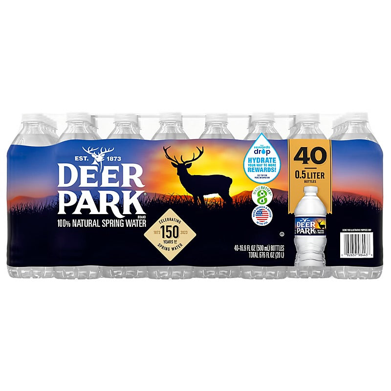 Deer Park 100% Natural Spring Water, 40 Pack (16.9 oz Bottles)