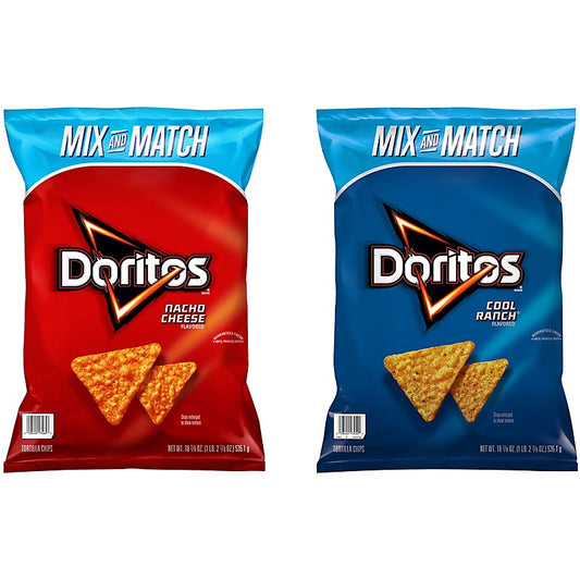 Doritos Nacho Cheese & Doritos Cool Ranch Tortilla Chips, 2 Pack