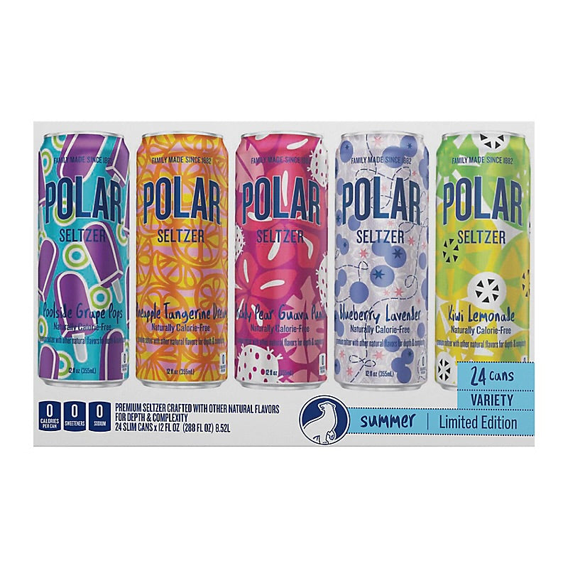 Polar Seltzer Summer Variety Pack, 24 pk./12 oz.