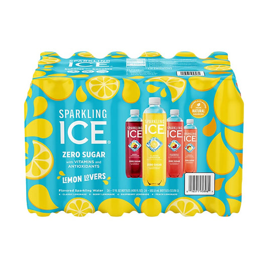 Sparkling Ice Summer Variety, Lemonade, Berry Lemonade, Raspberry Lemonade, Peach Lemonade, 24 pk./17 oz.