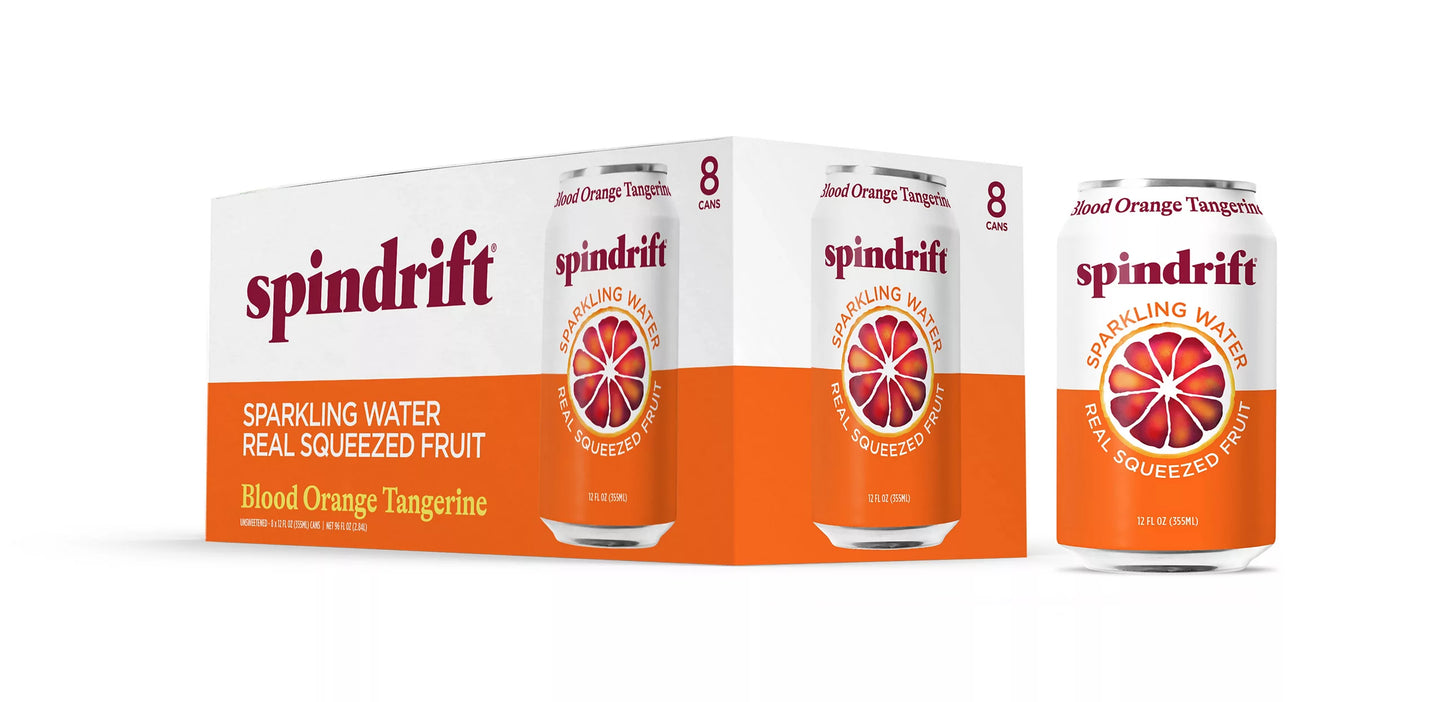 Spindrift Unsweetened Blood Orange Tangerine Sparkling Water 8 x 12 fl. oz. bulk pack available from Crabtree Supply. Fast local delivery and nationwide shipping.