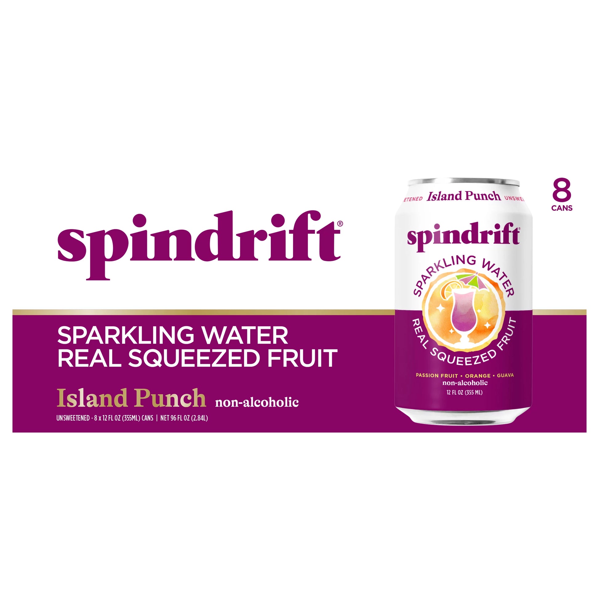 Spindrift Non-Alcoholic Island Punch Sparkling Water 96 fl. oz. bulk pack available from Crabtree Supply. Fast local delivery and nationwide shipping.