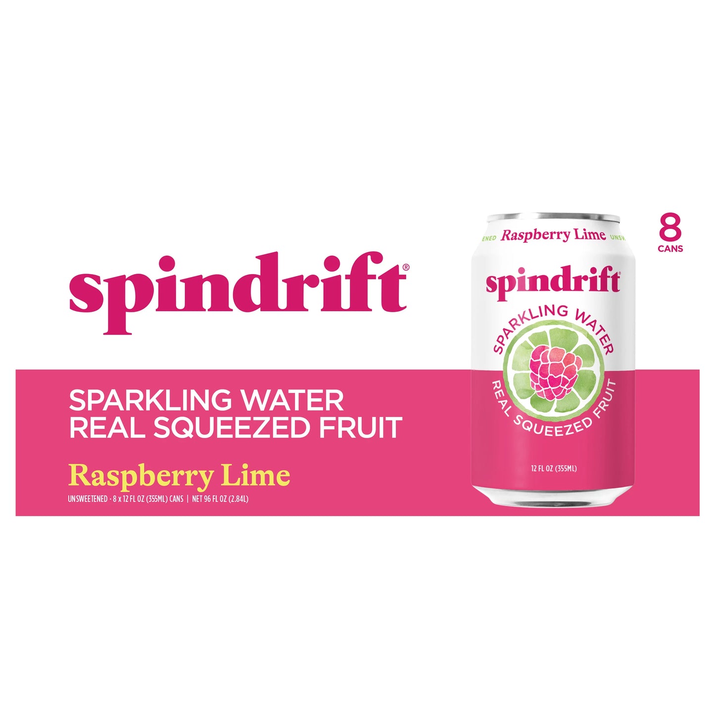 Spindrift Raspberry Lime Sparkling Water 8 x 12 fl. oz. bulk pack available from Crabtree Supply. Fast local delivery and nationwide shipping.