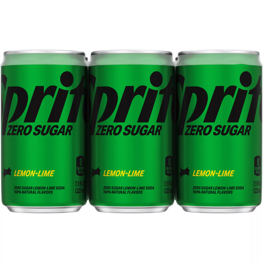 Sprite Zero Sugar Lemon-Lime Mini Soda Cans 6 x 7.5 fl. oz. bulk pack available from Crabtree Supply. Fast local delivery and nationwide shipping.