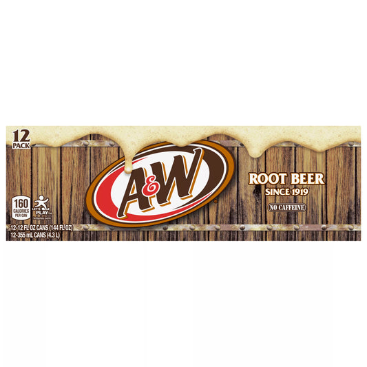 A&W Soda, No Caffeine, Root Beer, 12 Pack 12 x 12 fl. oz. bulk pack available from Crabtree Supply. Fast local delivery and nationwide shipping.