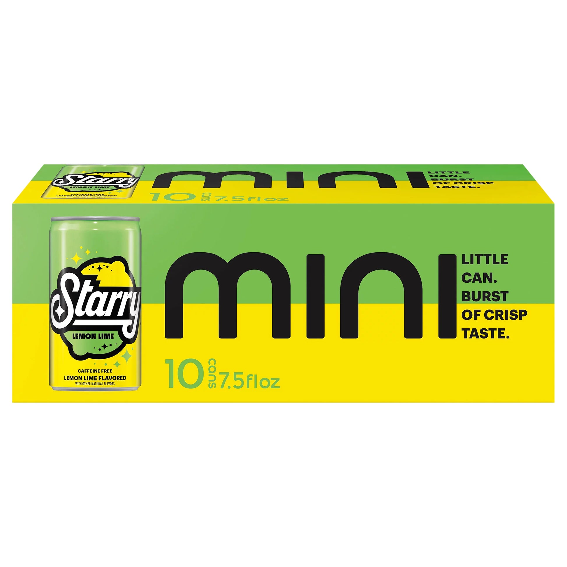 Starry Lemon Lime Soda, Caffeine Free, Mini Cans 10 x 7.5 fl. oz. bulk pack available from Crabtree Supply. Fast local delivery and nationwide shipping.