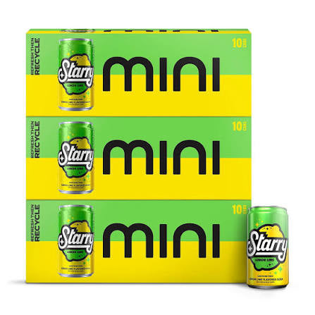 Starry Lemon Lime Soda Mini Cans Club Pack (30 ct, 7.5 oz) bulk pack available from Crabtree Supply. Fast local delivery and nationwide shipping.