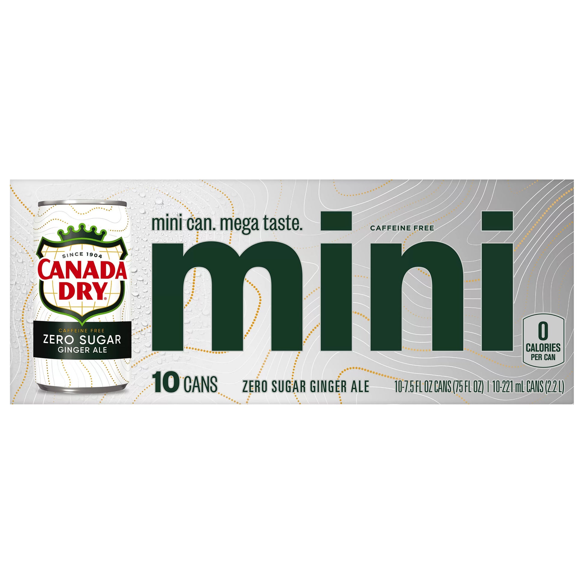 Canada Dry Ginger Ale, Zero Sugar, Mini 10 x 7.5 fl. oz. bulk pack available from Crabtree Supply. Fast local delivery and nationwide shipping.