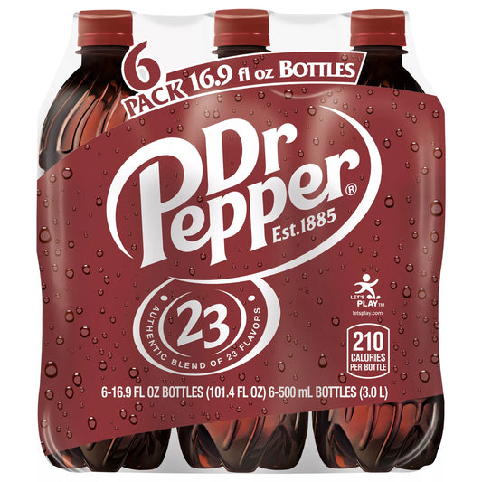 Dr Pepper Soda 6 x 16.9 fl. oz. bulk pack available from Crabtree Supply. Fast local delivery and nationwide shipping.