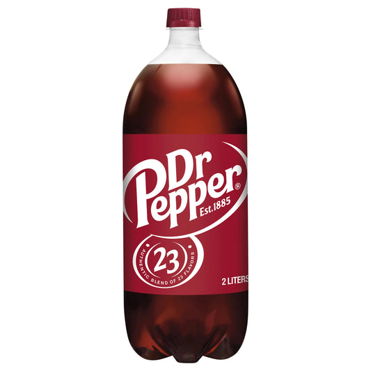Dr Pepper Soda 2 liter bulk pack available from Crabtree Supply. Fast local delivery and nationwide shipping.