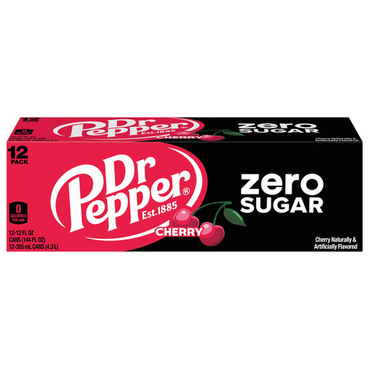 Dr Pepper Zero Sugar Cherry Soda 12 x 12 fl. oz. bulk pack available from Crabtree Supply. Fast local delivery and nationwide shipping.