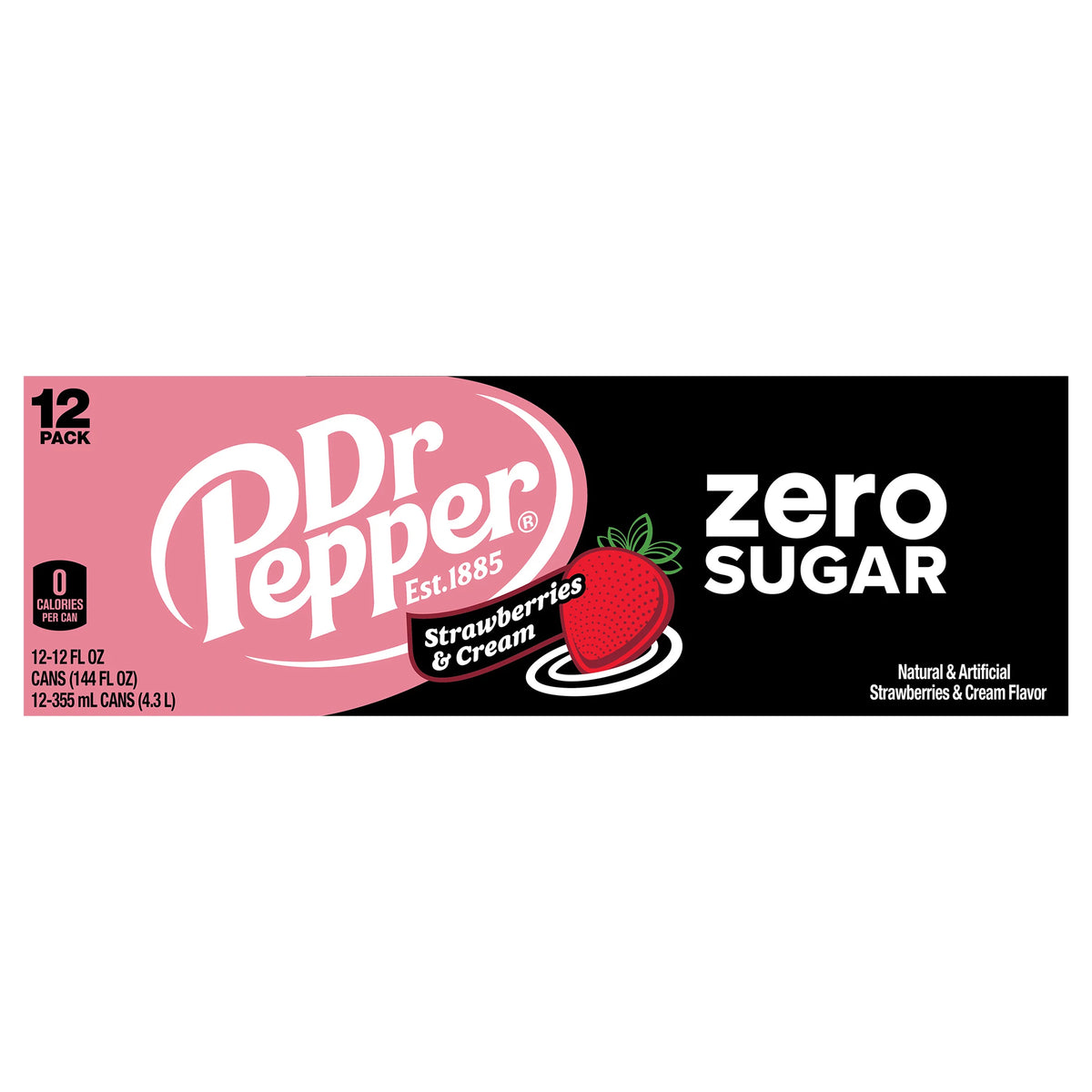 Dr Pepper Cola, Zero Sugar, Strawberries & Cream, 12 Pack 12 x 12 fl. oz. bulk pack available from Crabtree Supply. Fast local delivery and nationwide shipping.
