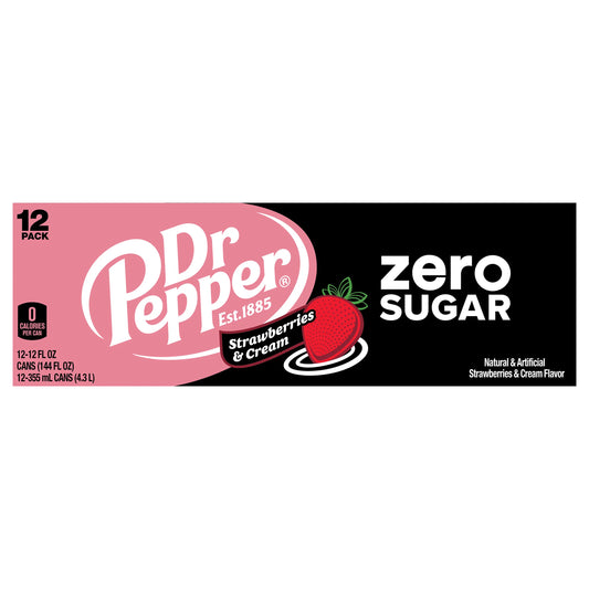 Dr Pepper Cola, Zero Sugar, Strawberries & Cream, 12 Pack 12 x 12 fl. oz. bulk pack available from Crabtree Supply. Fast local delivery and nationwide shipping.