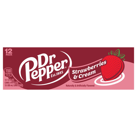 Dr Pepper Soda, Strawberries & Cream, 12 Pack 12 x 12 fl. oz. bulk pack available from Crabtree Supply. Fast local delivery and nationwide shipping.