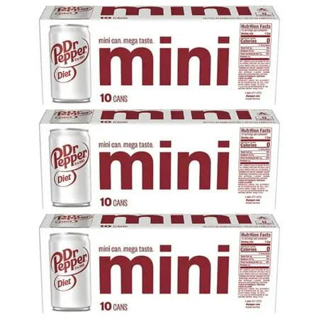 Diet Dr Pepper Soda Mini Cans Club Pack (30 ct, 7.5 oz) bulk pack available from Crabtree Supply. Fast local delivery and nationwide shipping.