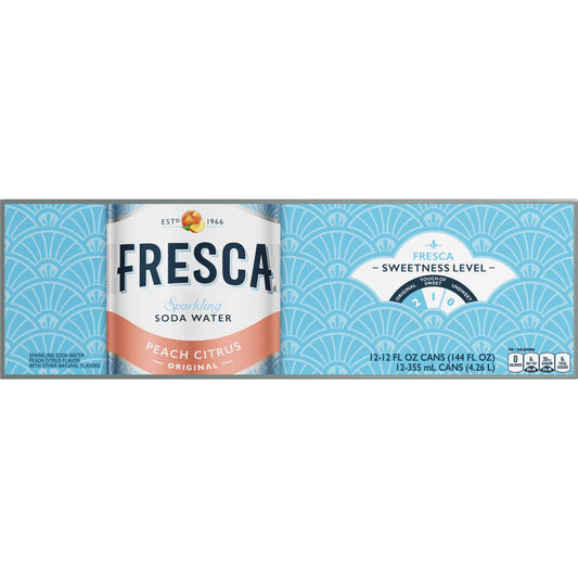 Fresca Peach Soda Sparkling Flavored Soda Pop Soft Drink Zero Calorie And Sugar Free 12 x 12 fl. oz. bulk pack available from Crabtree Supply. Fast local delivery and nationwide shipping.